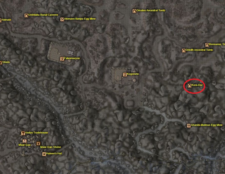 Kora-Dur Map Location